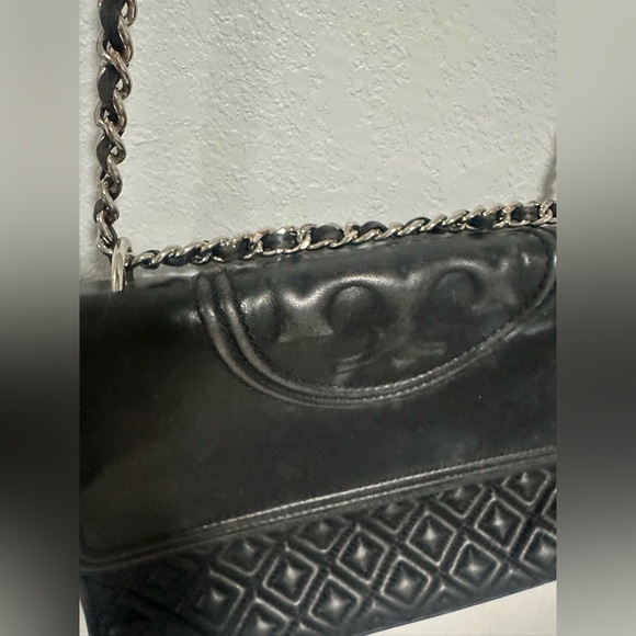 Tory Burch Fleming Leather Convertible Shoulder Bag - Black/silver - Picture 8 of 12